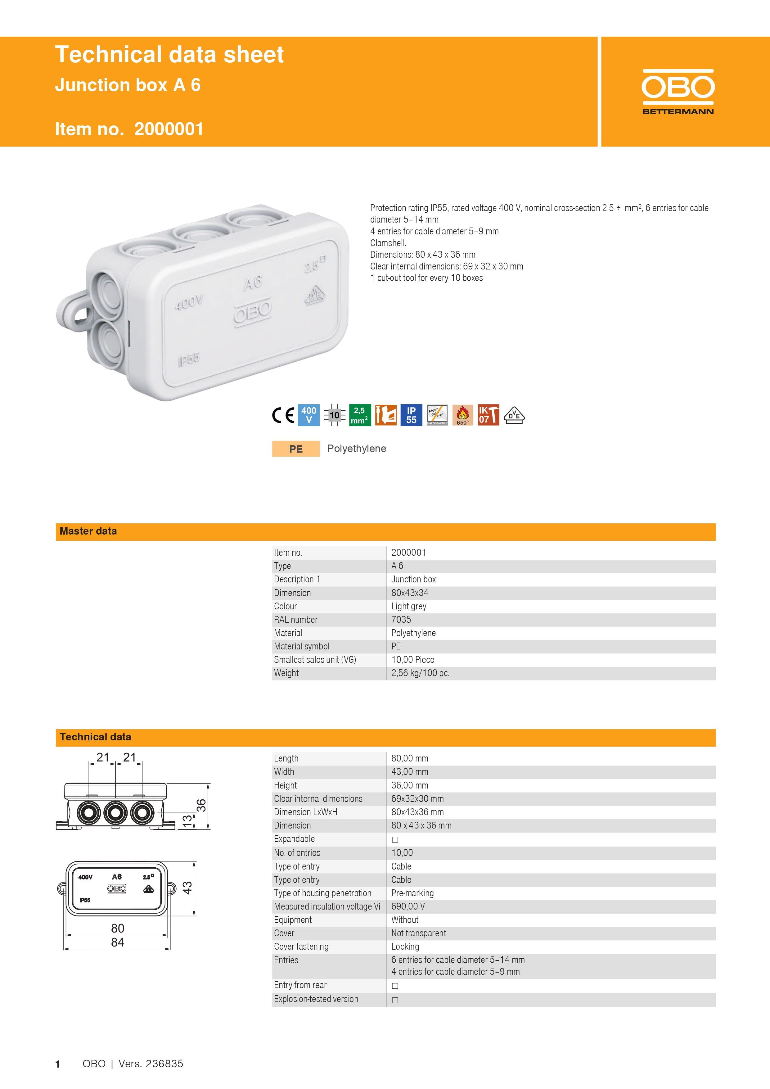 Junction box A 6