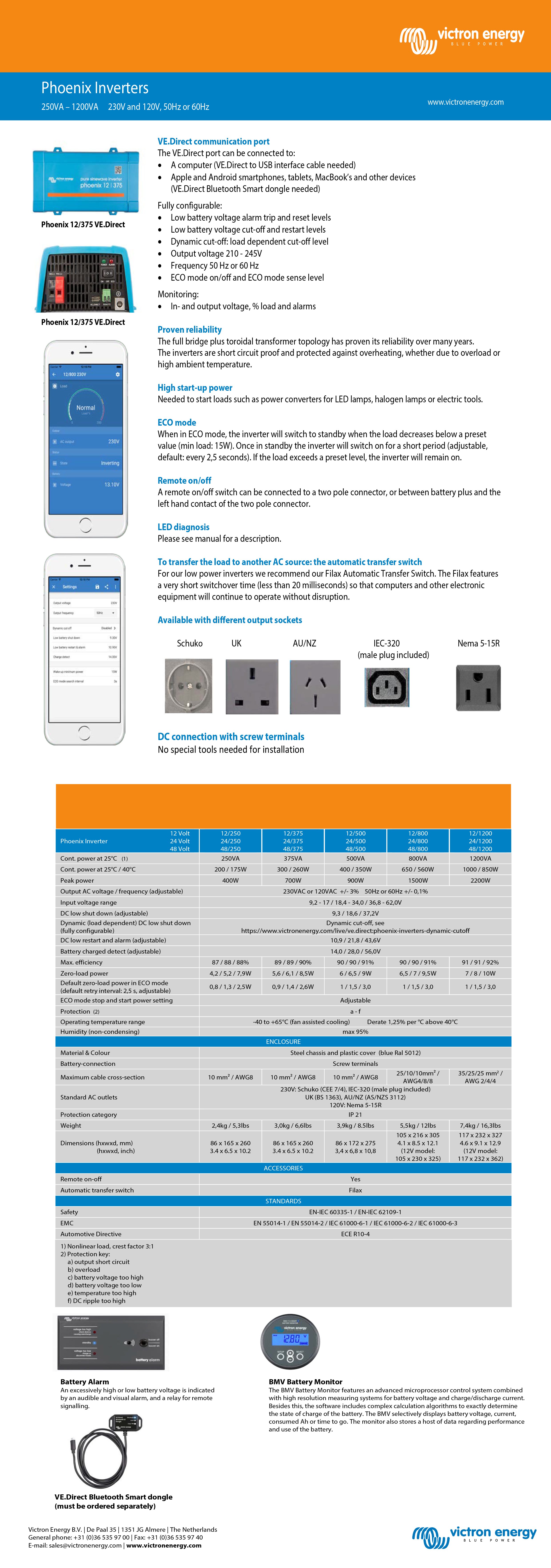 Victron Phoenix 48/500W VE.Direct Schuko